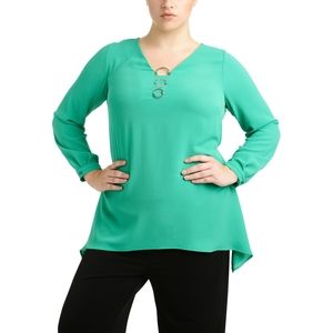 NY Collection Plus Size Three-ring Top